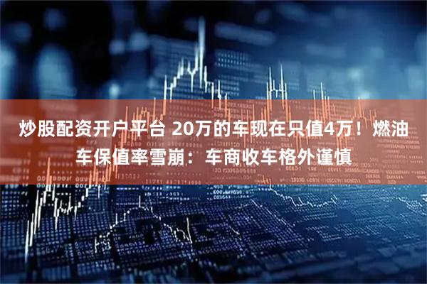 炒股配资开户平台 20万的车现在只值4万！燃油车保值率雪崩：车商收车格外谨慎